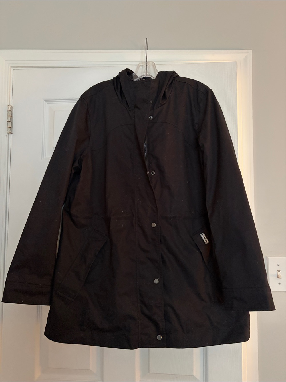 Hunter Black Hooded Rain Coat